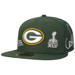59Fifty Packers Super Bowl XLV Cap By New Era -Modehutgeschäft 59Fifty Packers Super Bowl XLV Cap by New Era dunkelgruen.64543 rf174