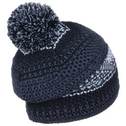 Brock Tricolour Bommelmütze By Eisbär -Modehutgeschäft Brock Tricolour Bommelmuetze by Eisbaer dunkelblau.57348 3rf192