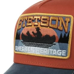 Canoe Trucker Cap By Stetson -Modehutgeschäft Canoe Trucker Cap by Stetson blau rot.58992 4rf183