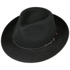 Fedora Wollfilzhut Mit Lederband By Lierys -Modehutgeschäft Fedora Wollfilzhut mit Lederband by Lierys schwarz schwarz.51757 1rf75