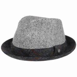 Harris Tweed Player Wollhut By Lierys -Modehutgeschäft Harris Tweed Player Wollhut by Lierys schwarz wei .51760 rf173