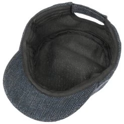 Herringbone Armycap By Lipodo -Modehutgeschäft Herringbone Armycap by Lipodo schwarz blau.48654 2rf186