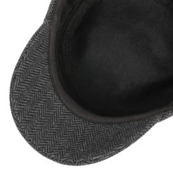 Herringbone Armycap By Lipodo -Modehutgeschäft Herringbone Armycap by Lipodo schwarz grau.48654 2rf179
