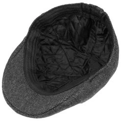 Herringbone Flatcap By Lipodo -Modehutgeschäft Herringbone Flatcap by Lipodo schwarz grau.48696 2rf179