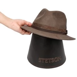 Leder Hutständer By Stetson -Modehutgeschäft Leder Hutstaender by Stetson dunkelbraun.40661 7rf17