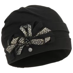 Leopard Side Flower Turban By Lierys -Modehutgeschäft Leopard Side Flower Turban by Lierys schwarz.63207 rf4