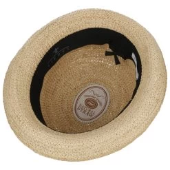 Melone Raffiastroh Mit Denimband By Lierys -Modehutgeschäft Melone Raffiastroh mit Denimband by Lierys natur.61523 2rf40