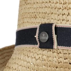 Melone Raffiastroh Mit Denimband By Lierys -Modehutgeschäft Melone Raffiastroh mit Denimband by Lierys natur.61523 4rf40