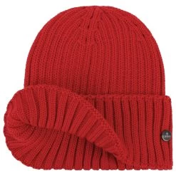 Merino Strickmütze Mit Umschlag By Lierys -Modehutgeschäft Merino Strickmuetze mit Umschlag by Lierys rot.65719 2rf3