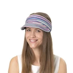 Multicolour Strohvisor By Seeberger -Modehutgeschäft Multicolour Strohvisor by Seeberger.64104 7