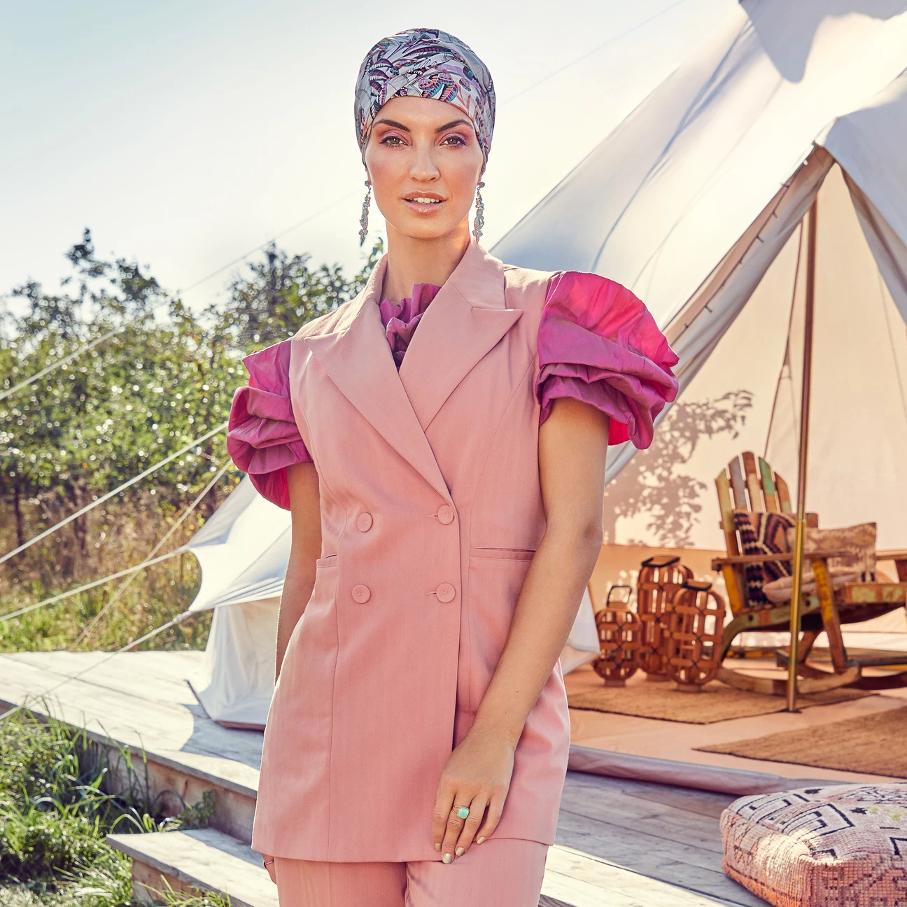 Sapphire Rainforest Turban By Christine Headwear 3 Sapphire Rainforest Turban By Christine Headwear