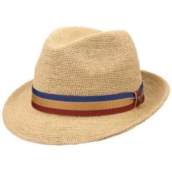 Tricolour Band Crochet Trilby By Lierys -Modehutgeschäft Tricolour Band Crochet Trilby by Lierys natur.53413 rf40